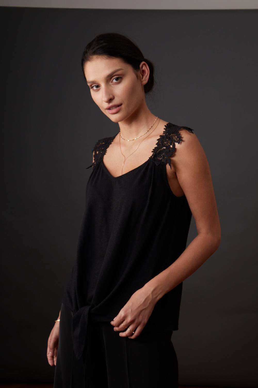 Oscalito Canotta senza maniche in cotone e lino 4886