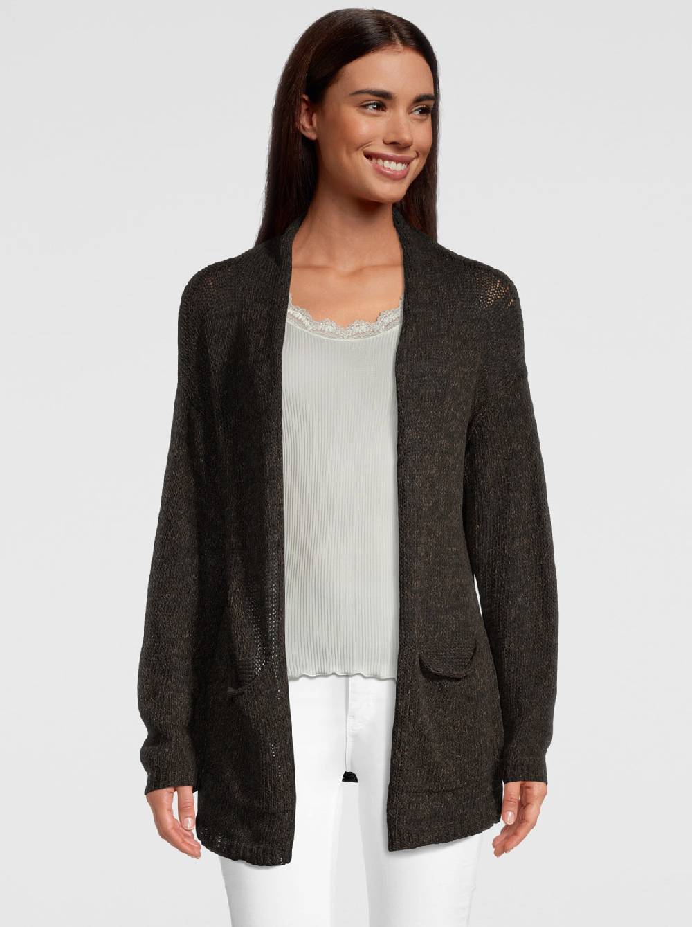 Oscalito Cardigan a Maniche Lunghe in Cotone Bouclé 5748