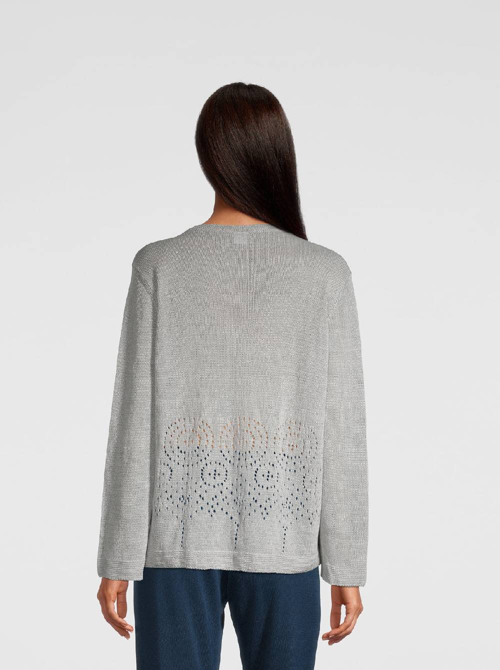 Oscalito Cardigan Tricot In Maglia Di Puro Lino 6586