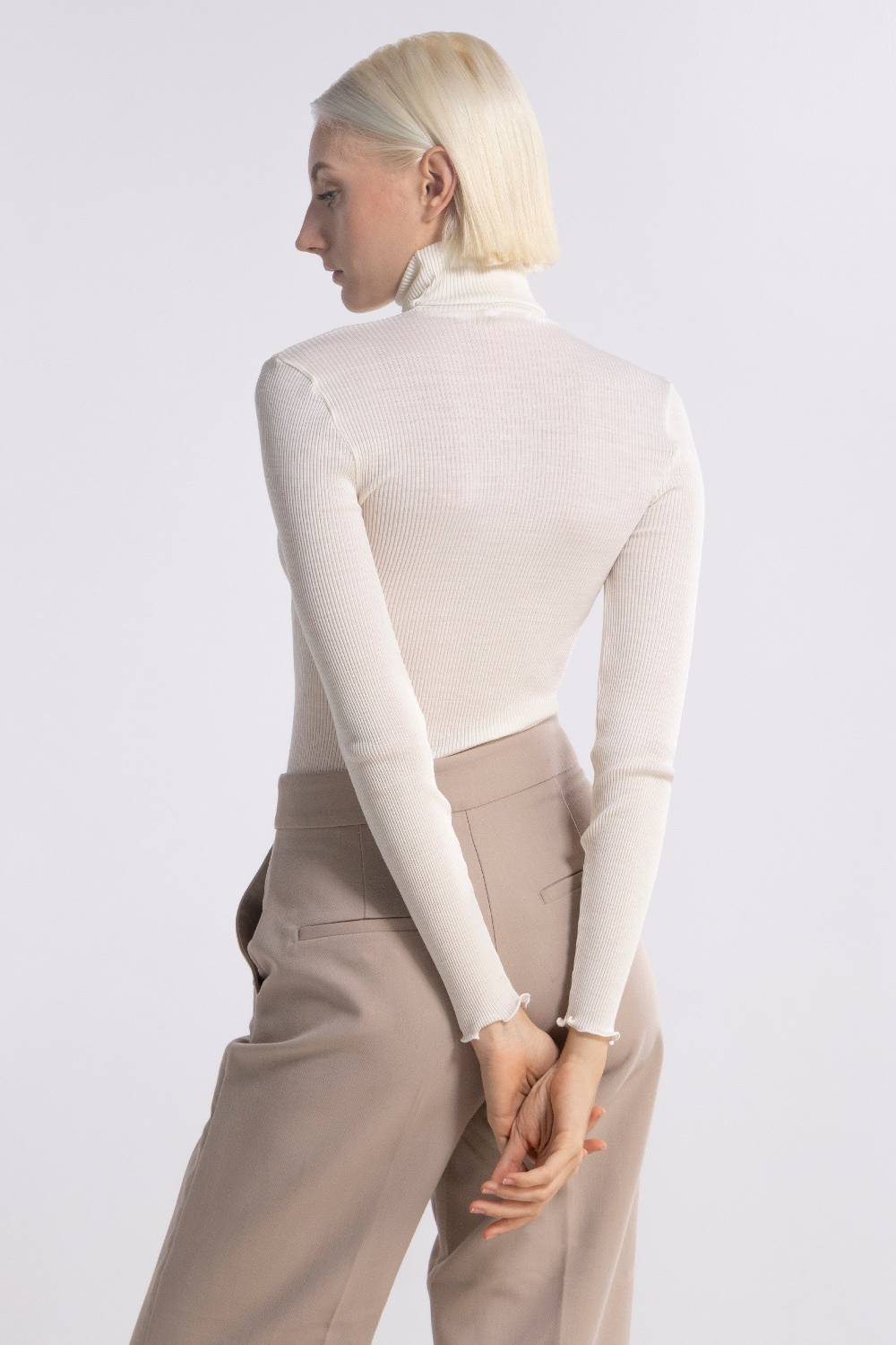 Oscalito Dolcevita Lupetto Tubolare Maniche Lunghe Lana E Seta 3429