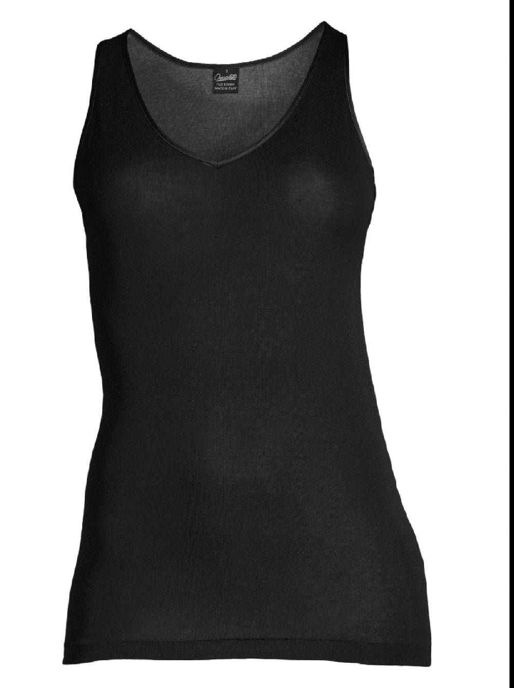 Oscalito Filoscozia Canotta Scollo A V Passamaneria Raso 542