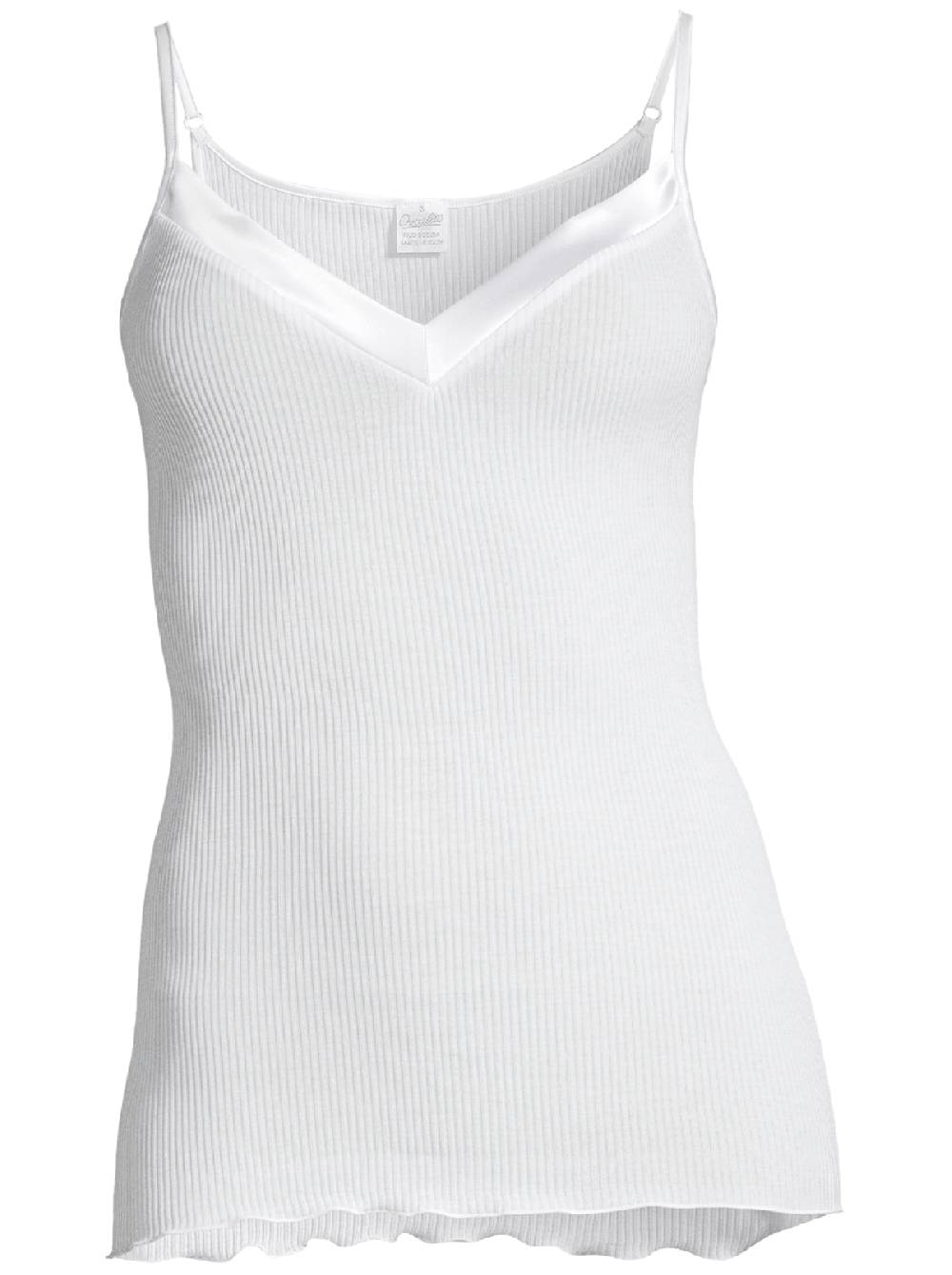 Oscalito Filoscozia Top Scollo V con Bordi in Raso 16130