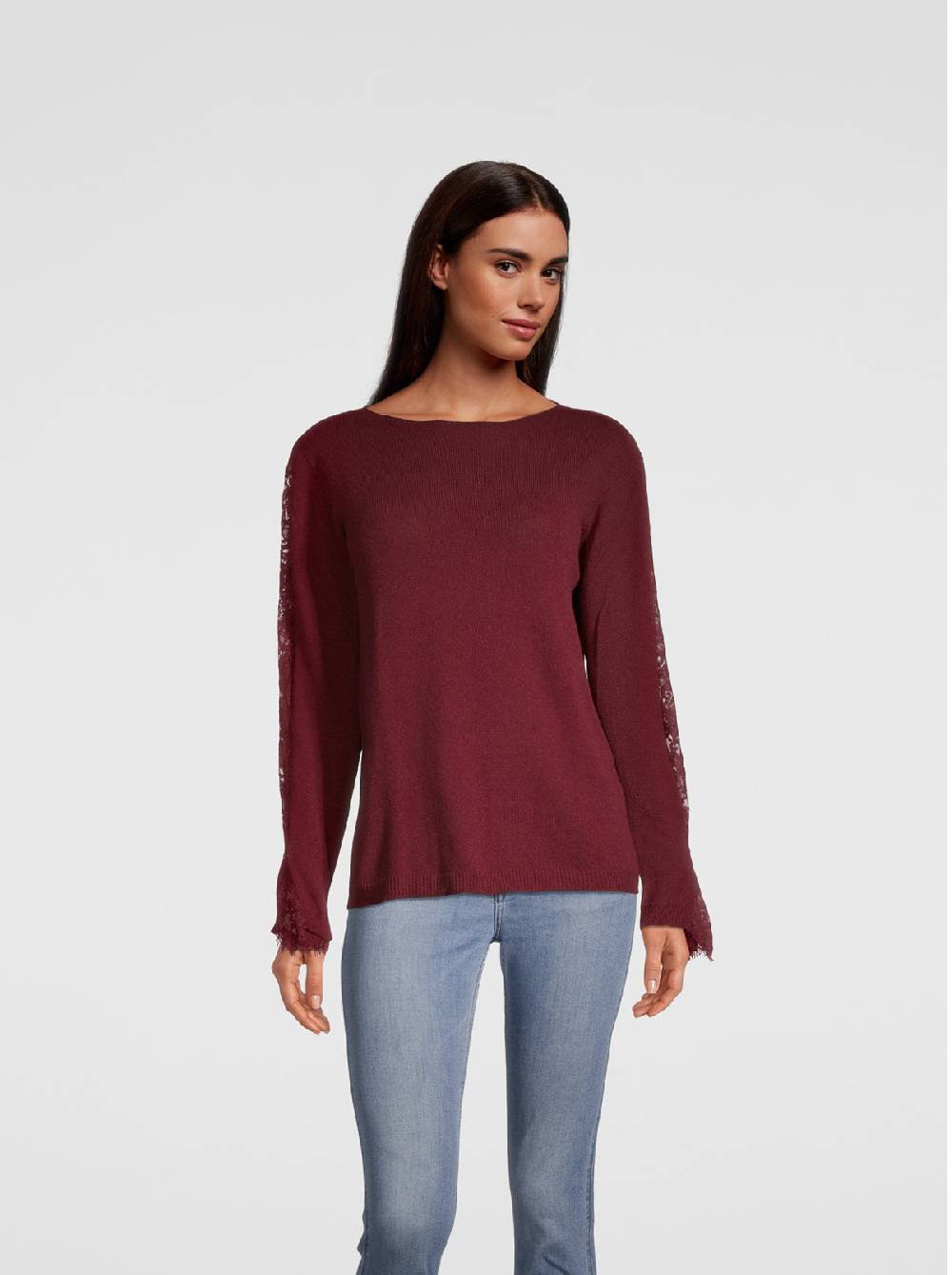 Oscalito Girocollo Manica Lunga Dentelle De Calais® In Lana Merinos E Cashmere 6438