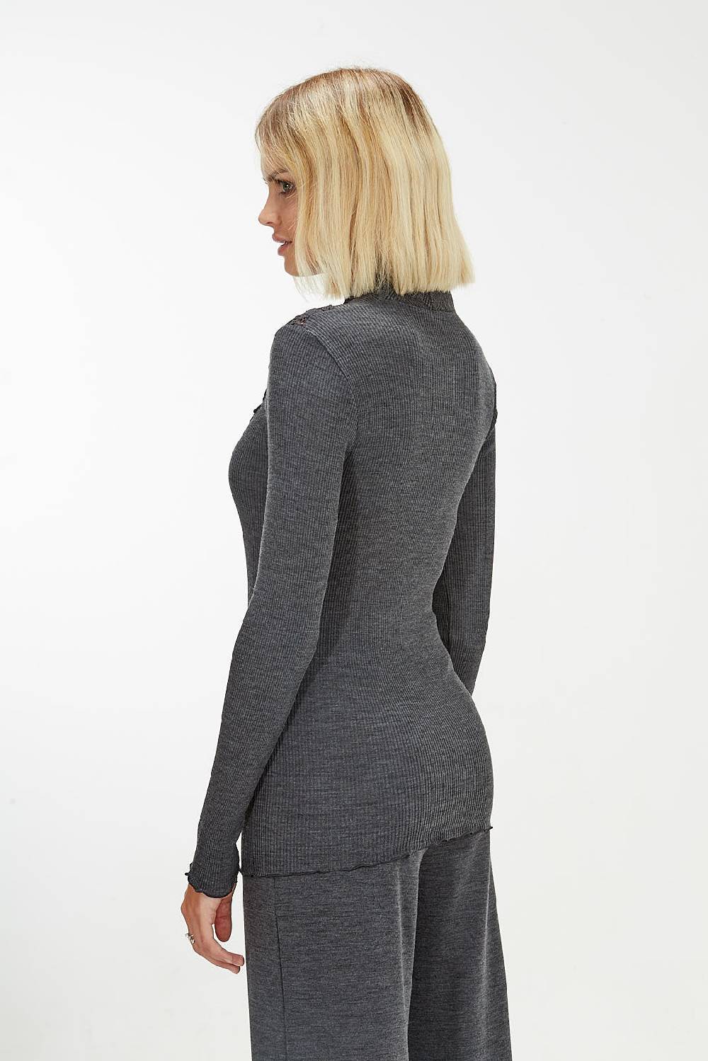 Oscalito Maglia A Maniche Lunghe In Lana E Seta Con Motivo Tartan Macramè 5808