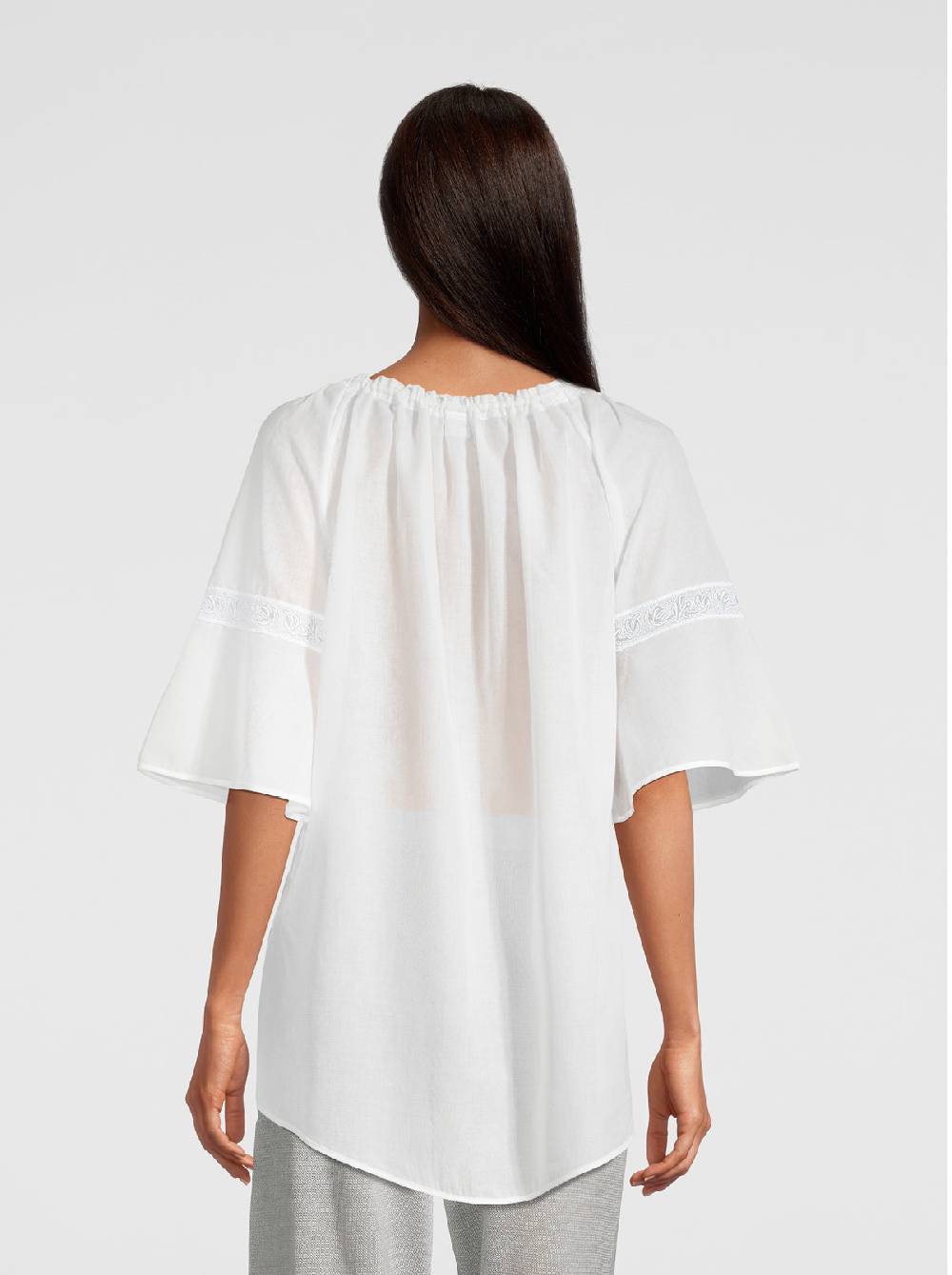 Oscalito Mini Abito Maniche Lunghe In Voile Cotone 6566