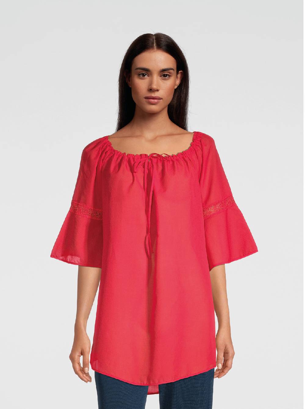 Oscalito Mini Abito Maniche Lunghe In Voile Cotone 6566