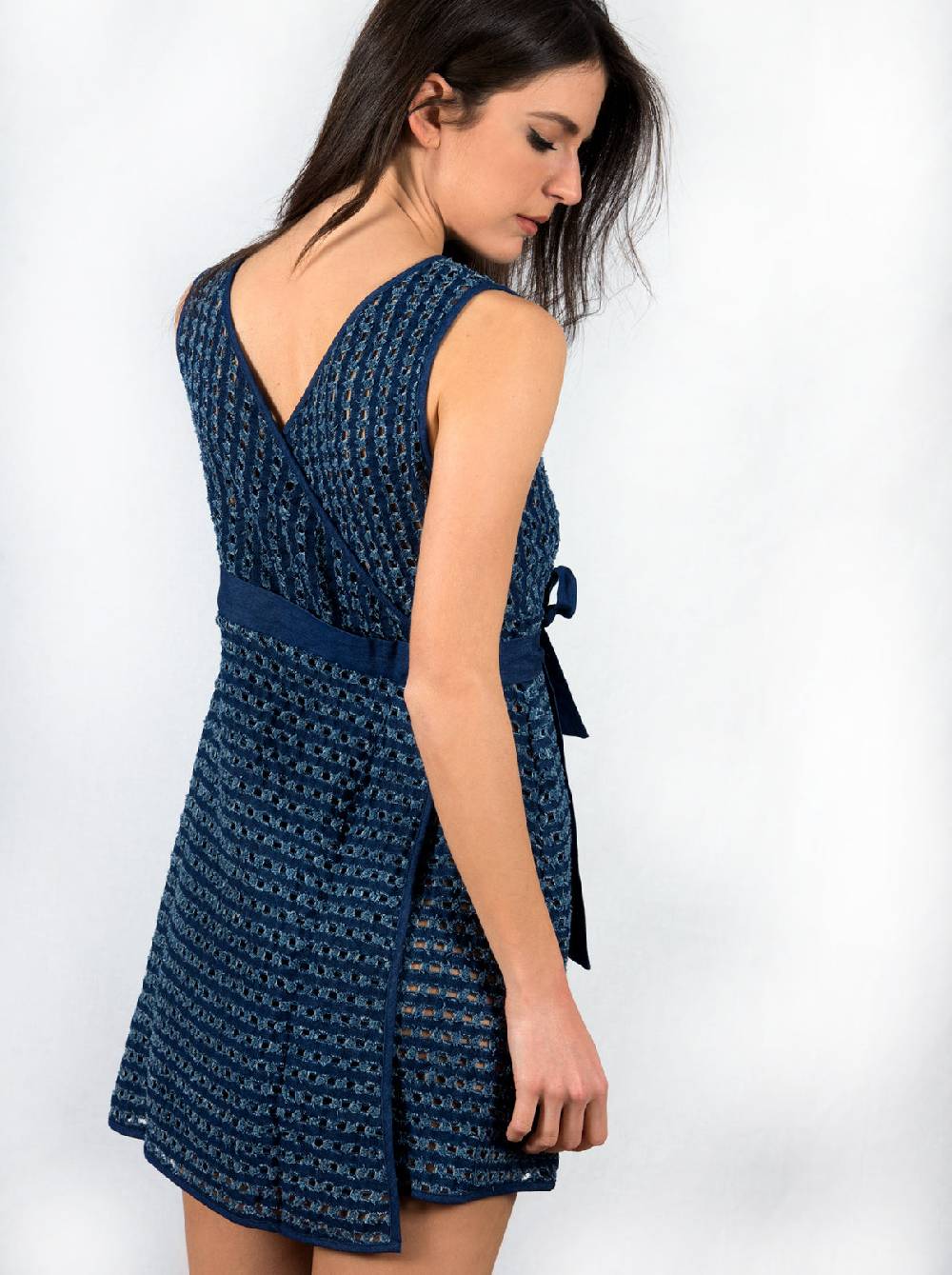 Oscalito Mini Abito Smanicato Denim Reversibile 4606