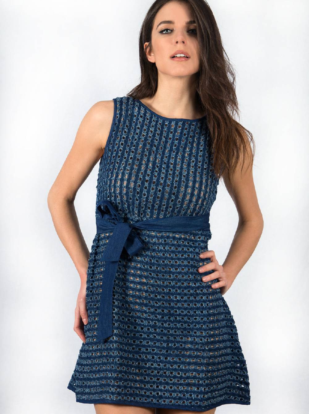 Oscalito Mini abito smanicato denim reversibile 4606