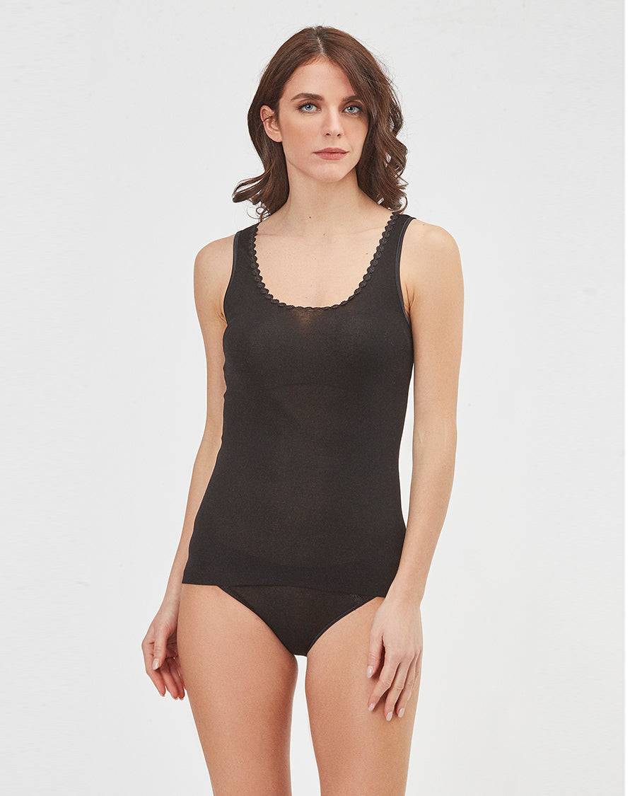 Oscalito Canotta In Cotone Con Macramè 5692