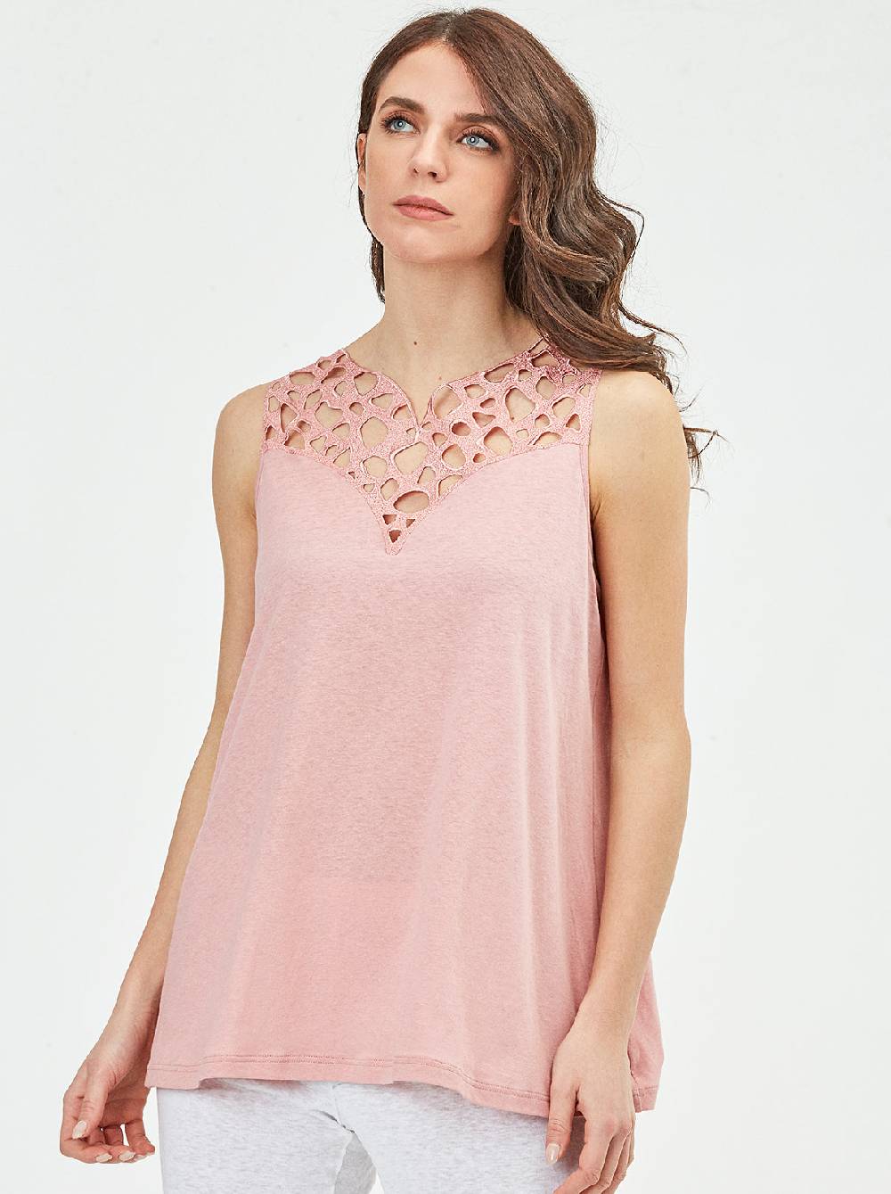 Oscalito Canotta in jersey di cotone e lino 5732