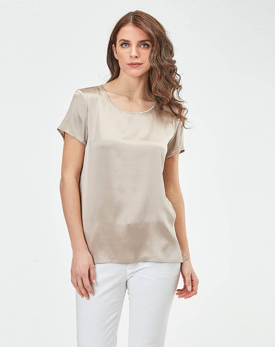 Oscalito Canotta In Seta Maniche Corte 10308