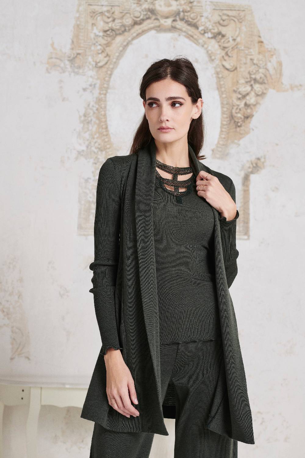 Oscalito Cardigan Lungo In Lana E Seta 3463