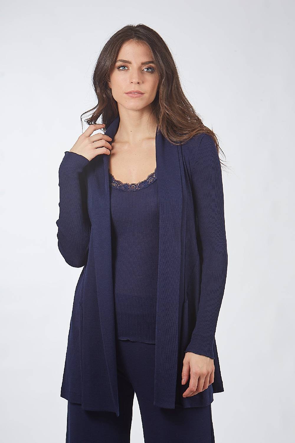 Oscalito Cardigan Lungo In Lana E Seta 3463