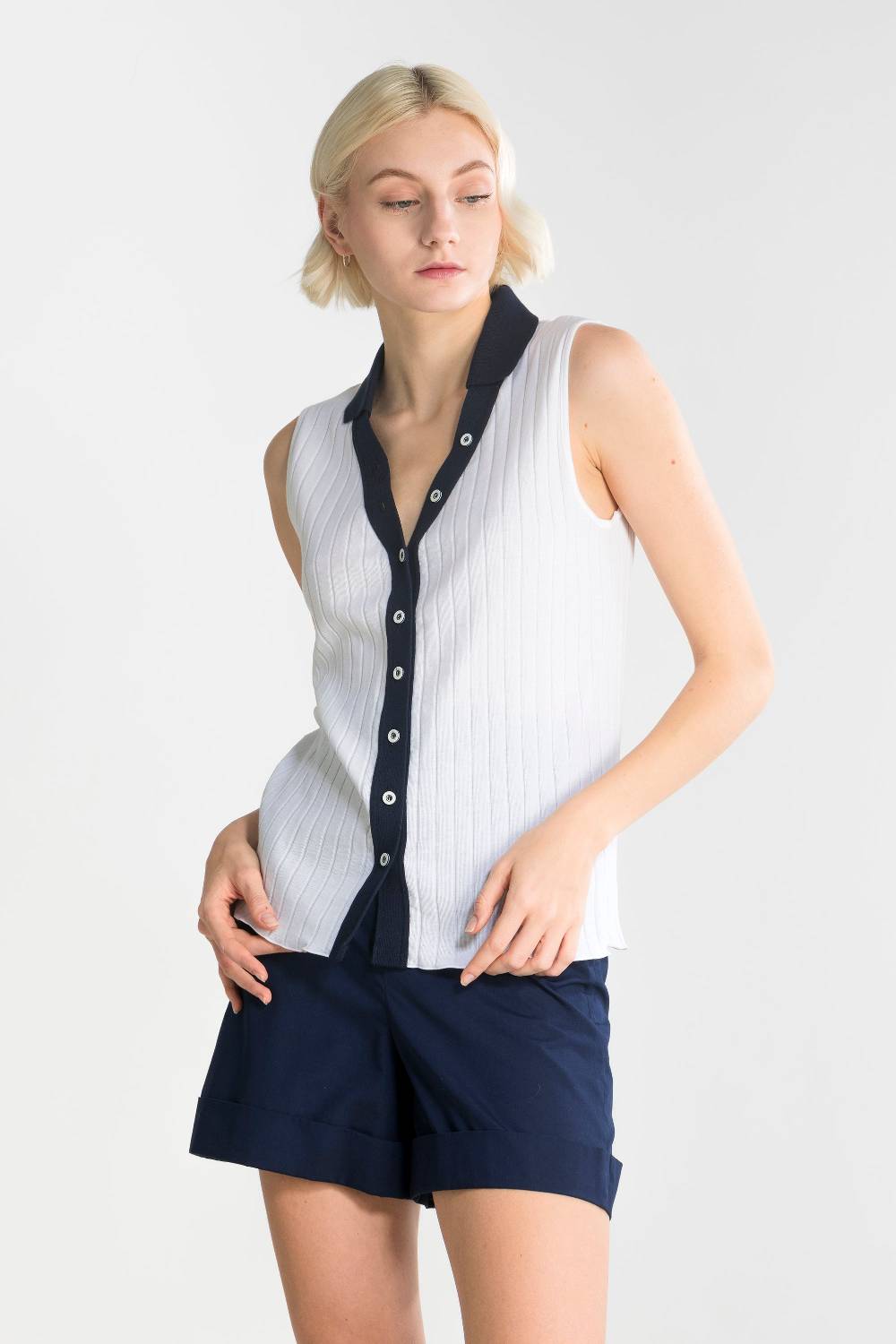 Oscalito Gilet Con Bottoni Donna Cotone 7160