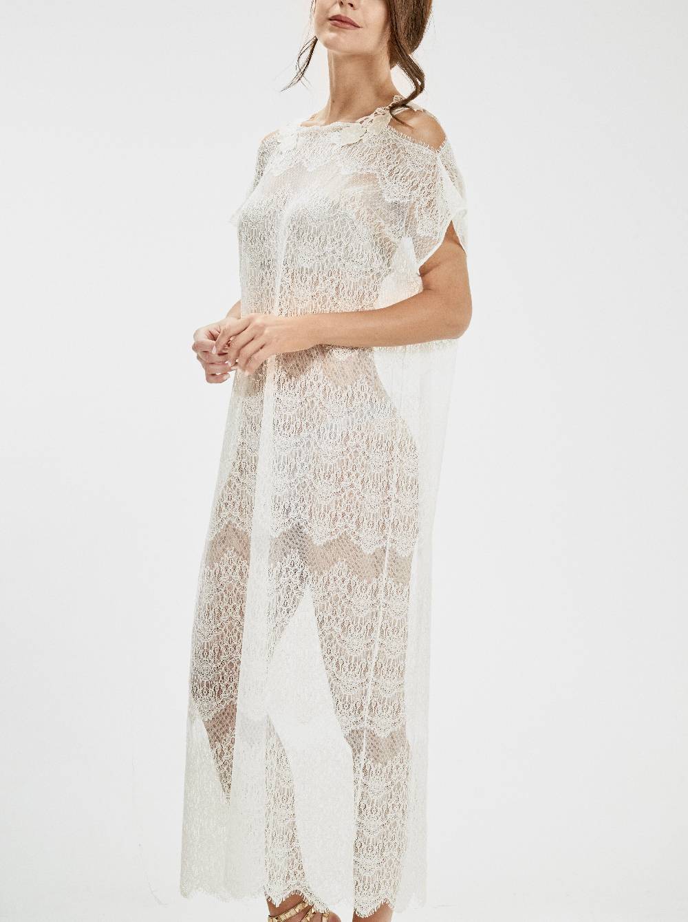 Oscalito Maxi Abito Lungo In Pizzo 5989