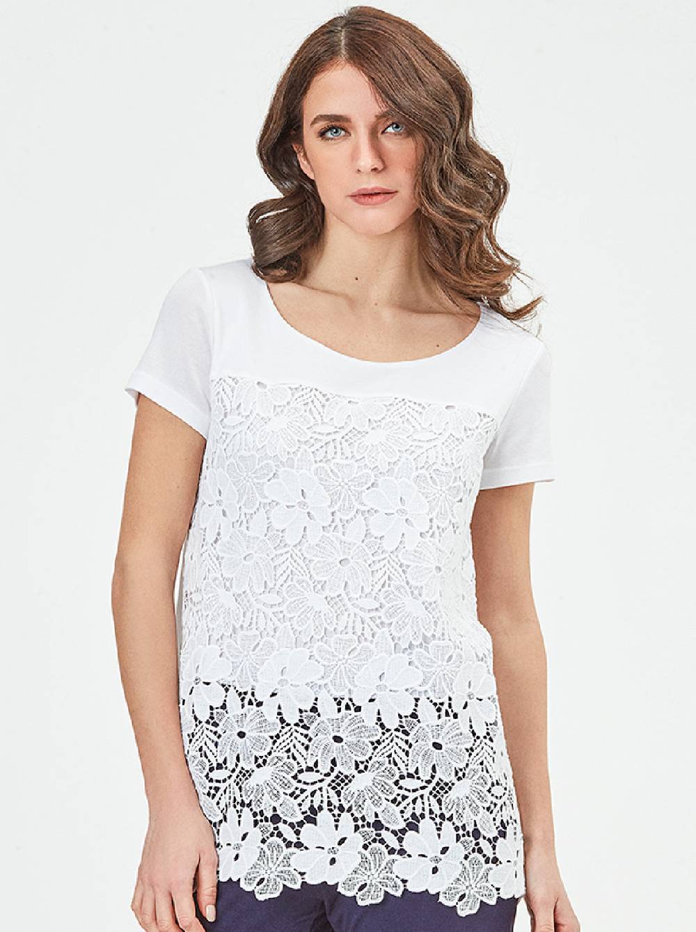 Oscalito T-shirt Allover Macramè Cotone 5758