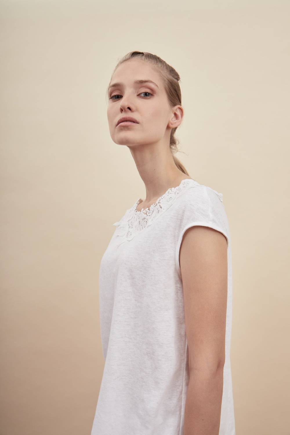 Oscalito T-shirt Donna 70% COTONE , 30% LINO 4884