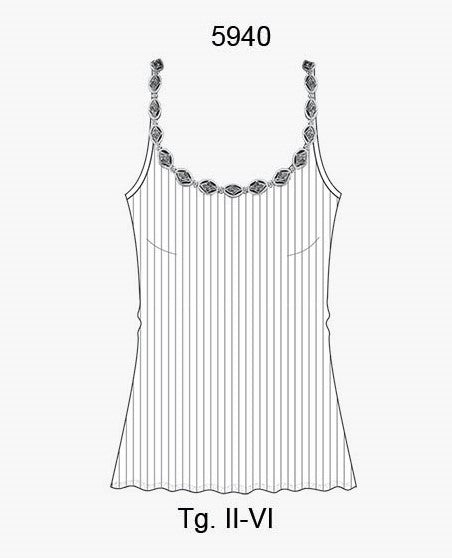 Oscalito Top Spaghetti Donna Lana E Seta 5940