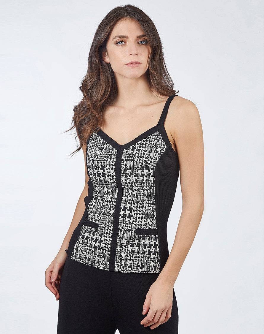 Oscalito Tessuto Jacquard Senza Maniche Lana&seta 5630