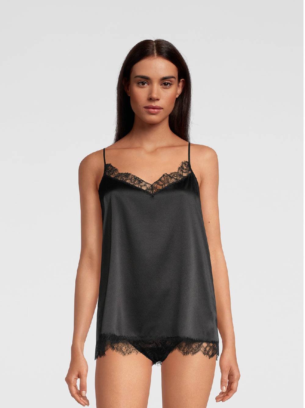 Oscalito Top Canotta in seta elasticizzata con Pizzo Chantilly 10334