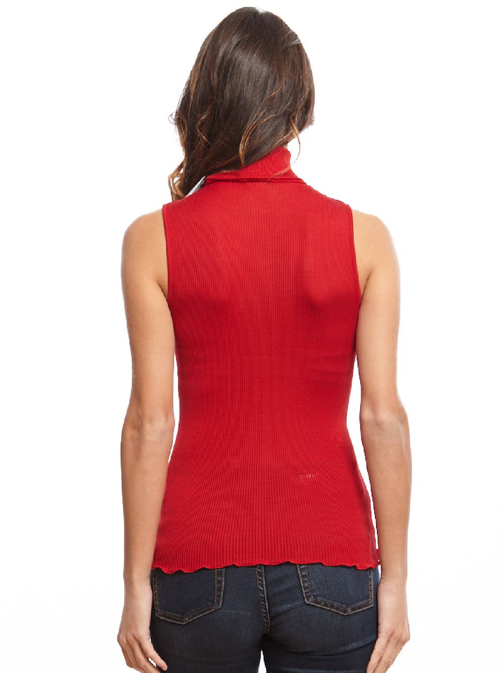 Oscalito Top Dolcevita Senza Maniche In Seta Shappe 9504