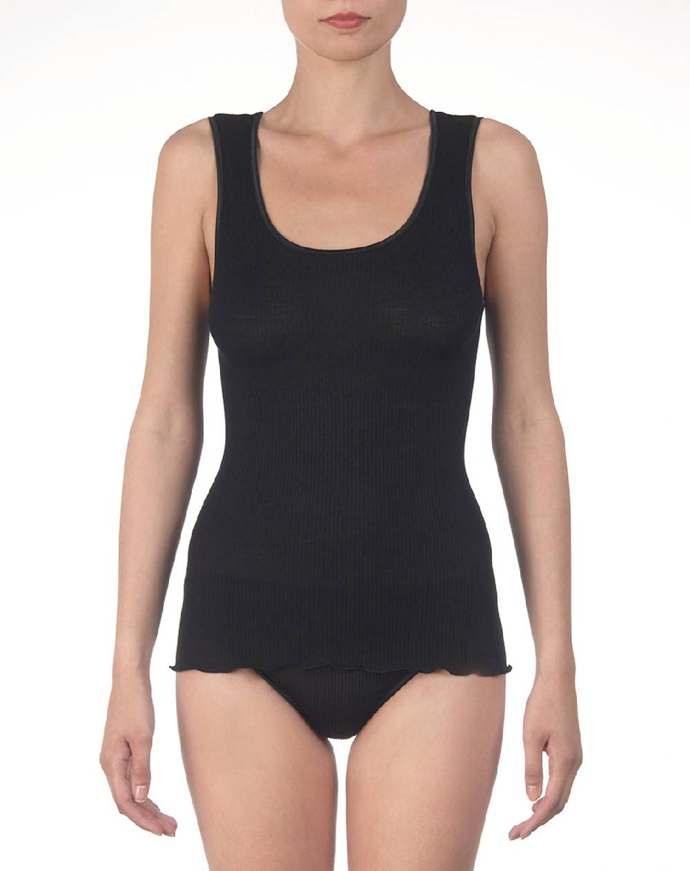 Oscalito Top In Lana E Seta Con Bordatura In Raso 3422