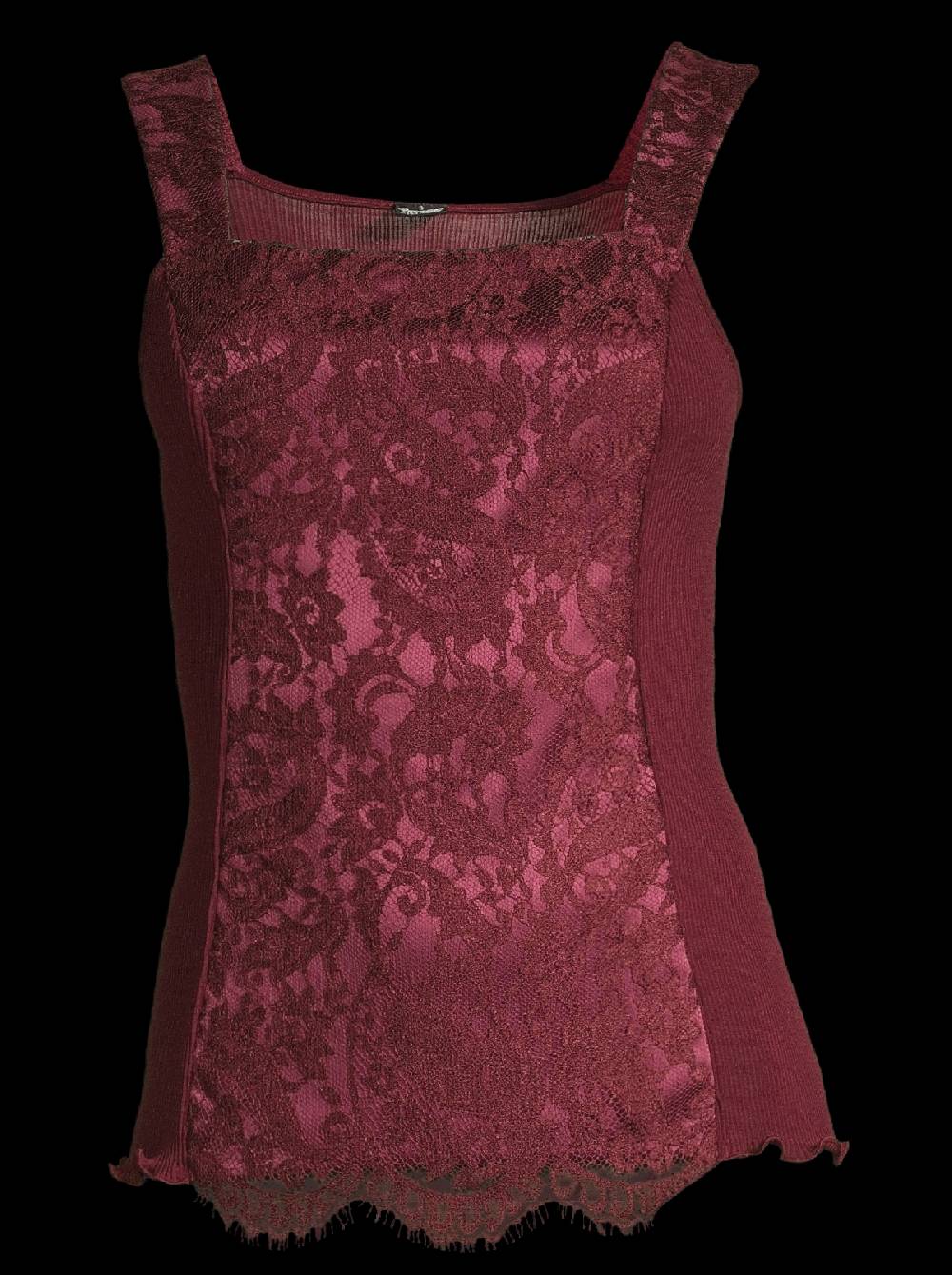 Oscalito Top in Lana e Seta con Pizzo Leavers all over 6420