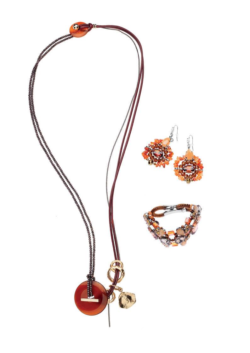 Ottaviani Bangle Dorato Con Smalti Corallo E Strass