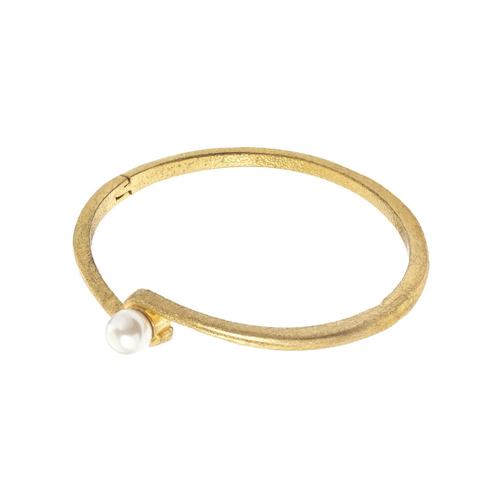 Ottaviani Bangle in metallo placcato oro 18k,perla bijou