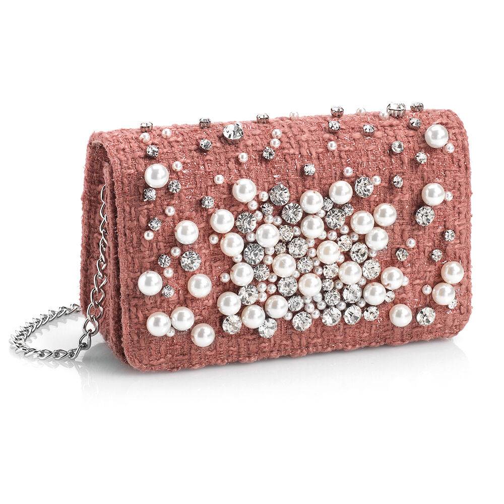 Ottaviani Borsa gioiello con perle bijoux e cristalli