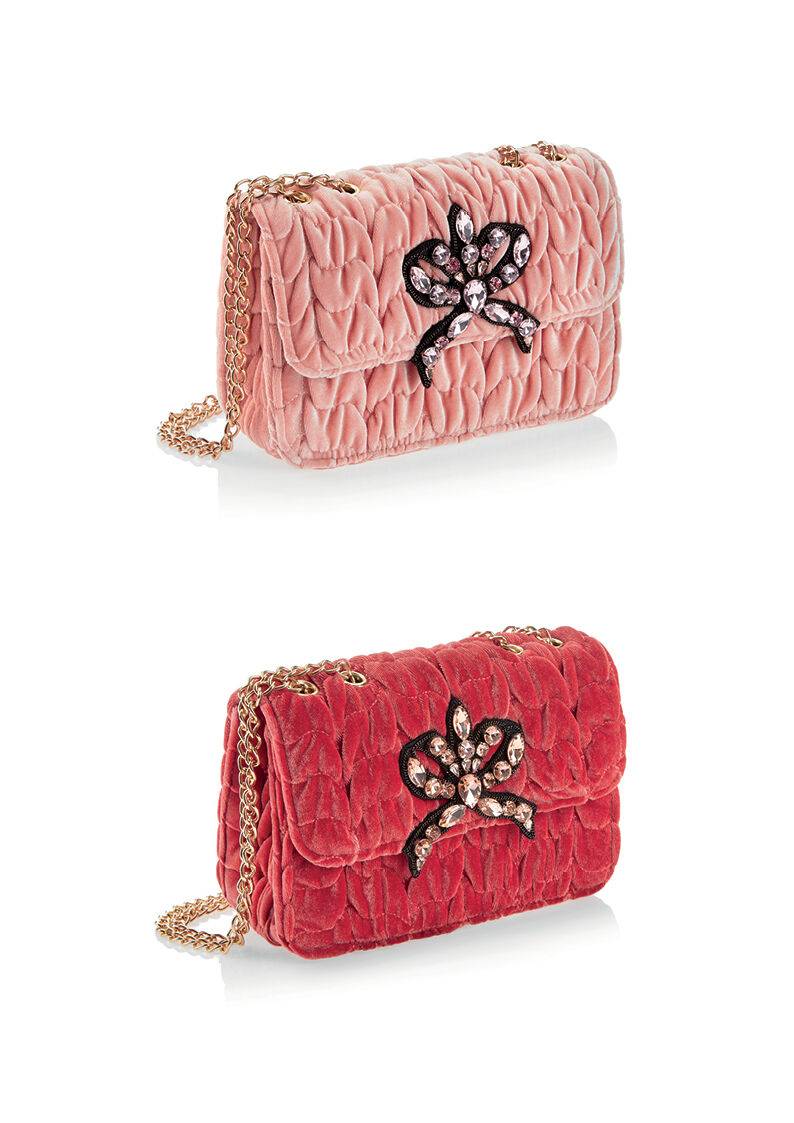 Ottaviani Borsa Gioiello In Velluto Con Cristalli Strass