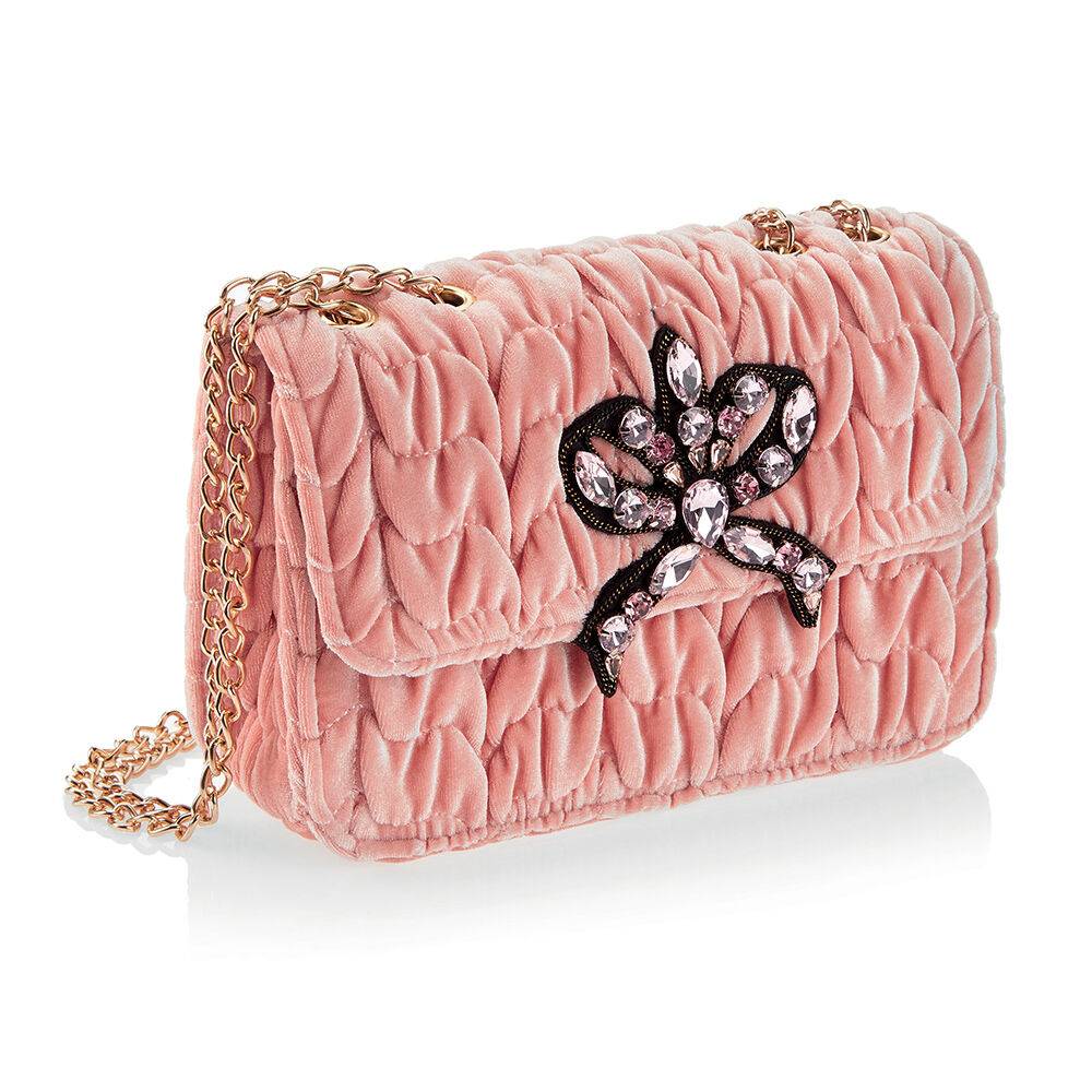 Ottaviani Borsa gioiello in velluto con cristalli strass