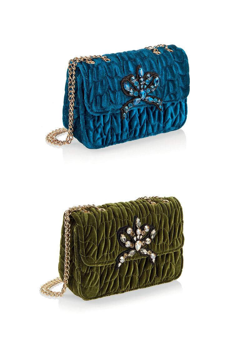 Ottaviani Borsa Gioiello In Velluto Con Cristalli Strass