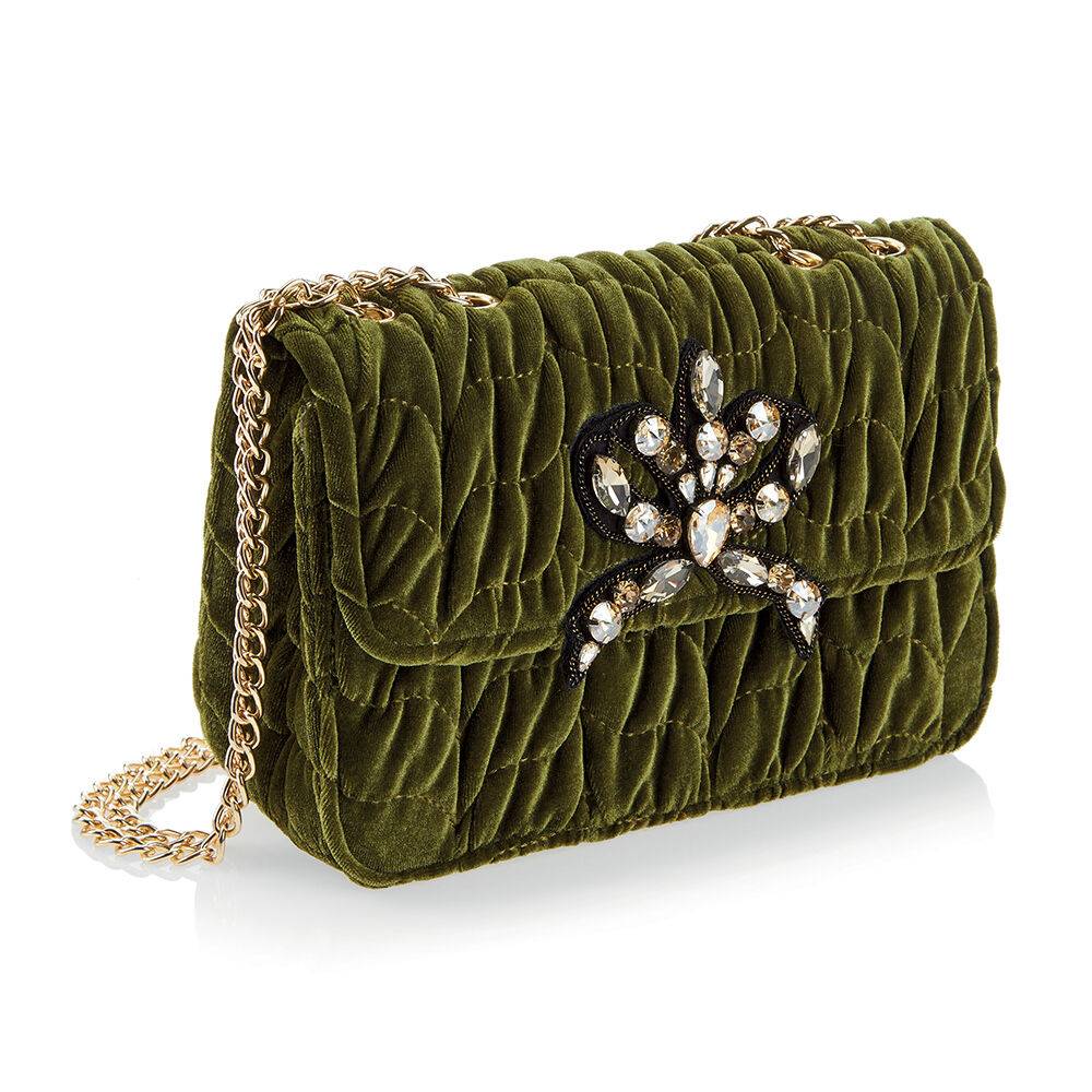 Ottaviani Borsa gioiello in velluto con cristalli strass