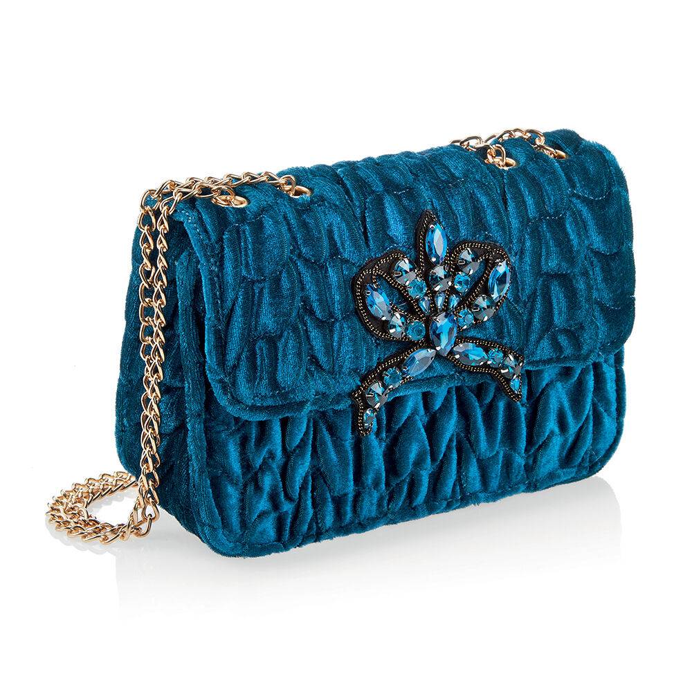 Ottaviani Borsa gioiello in velluto con cristalli strass