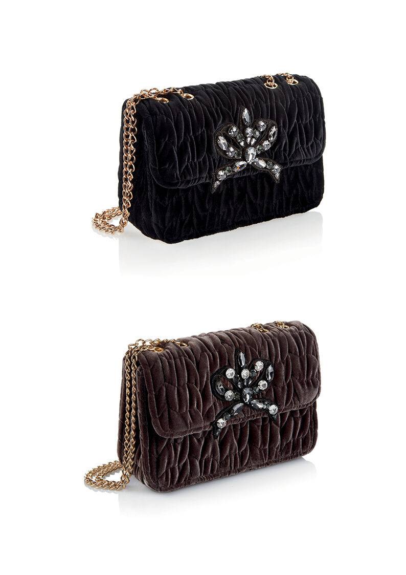 Ottaviani Borsa Gioiello In Velluto Con Cristalli Strass