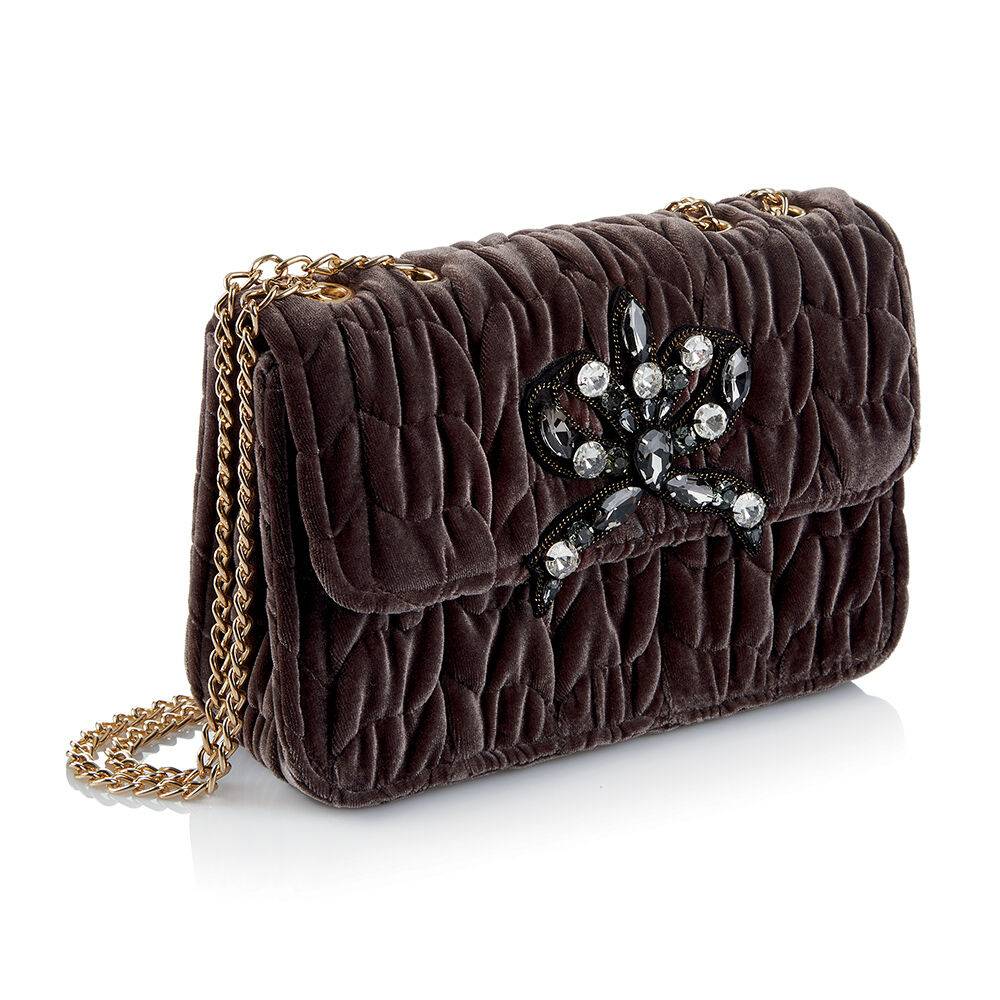 Ottaviani Borsa gioiello in velluto con cristalli strass