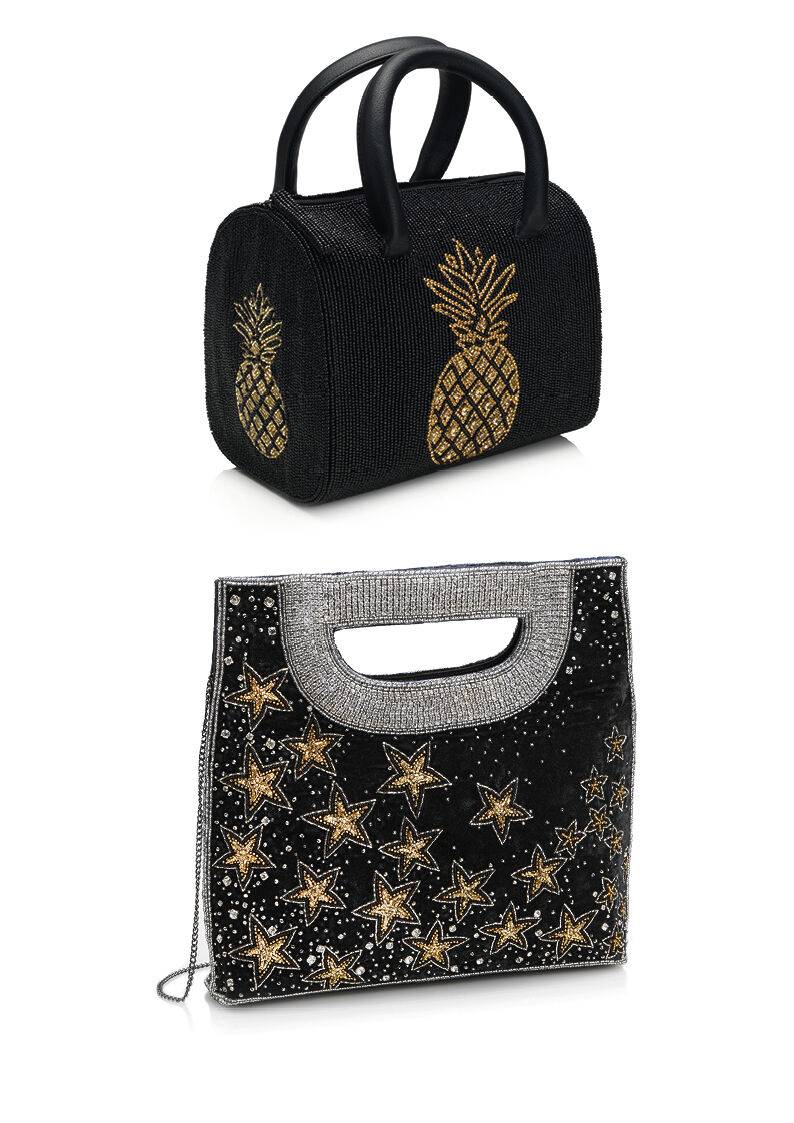 Ottaviani Borsa Gioiello In Velluto Con Perline Cristall