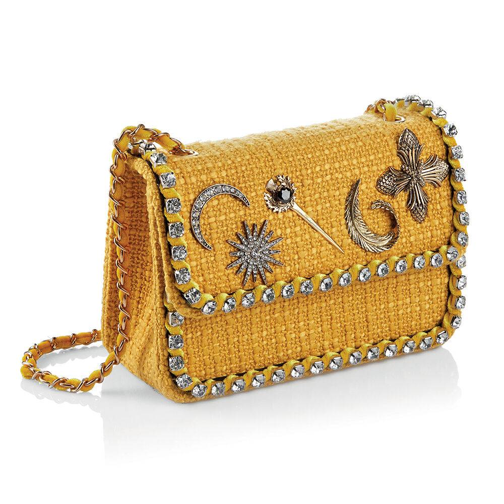 Ottaviani Borsa gioiello tessuto con cristalli e strass