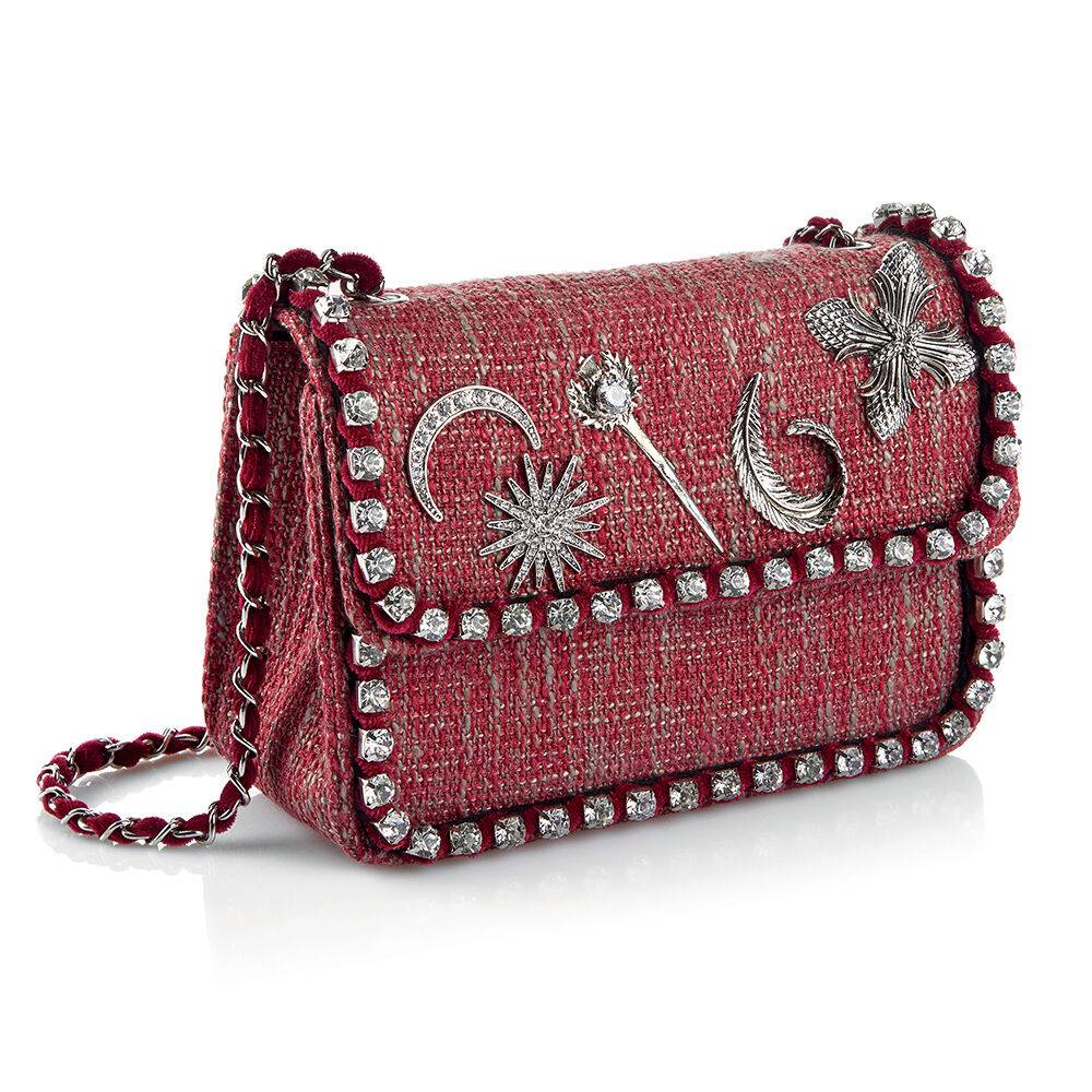 Ottaviani Borsa gioiello tessuto con cristalli e strass