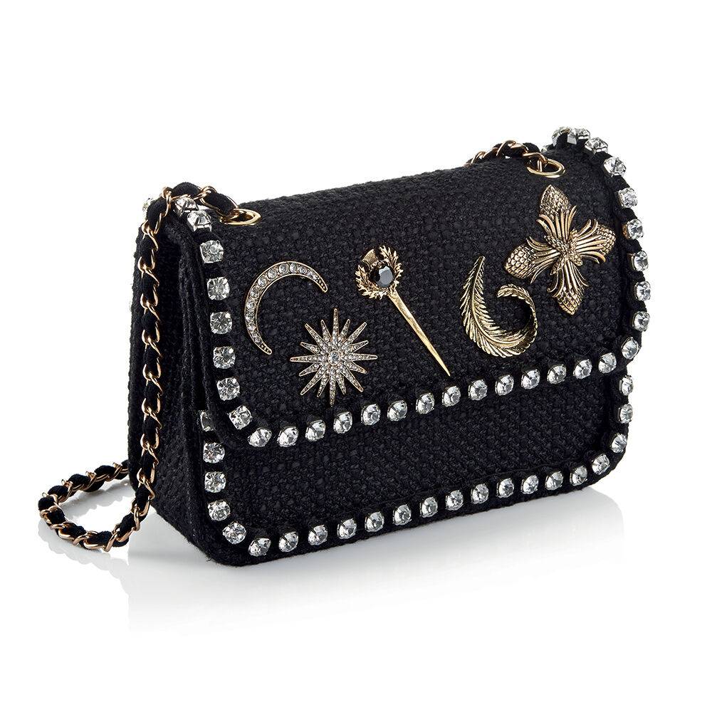 Ottaviani Borsa gioiello tessuto con cristalli e strass