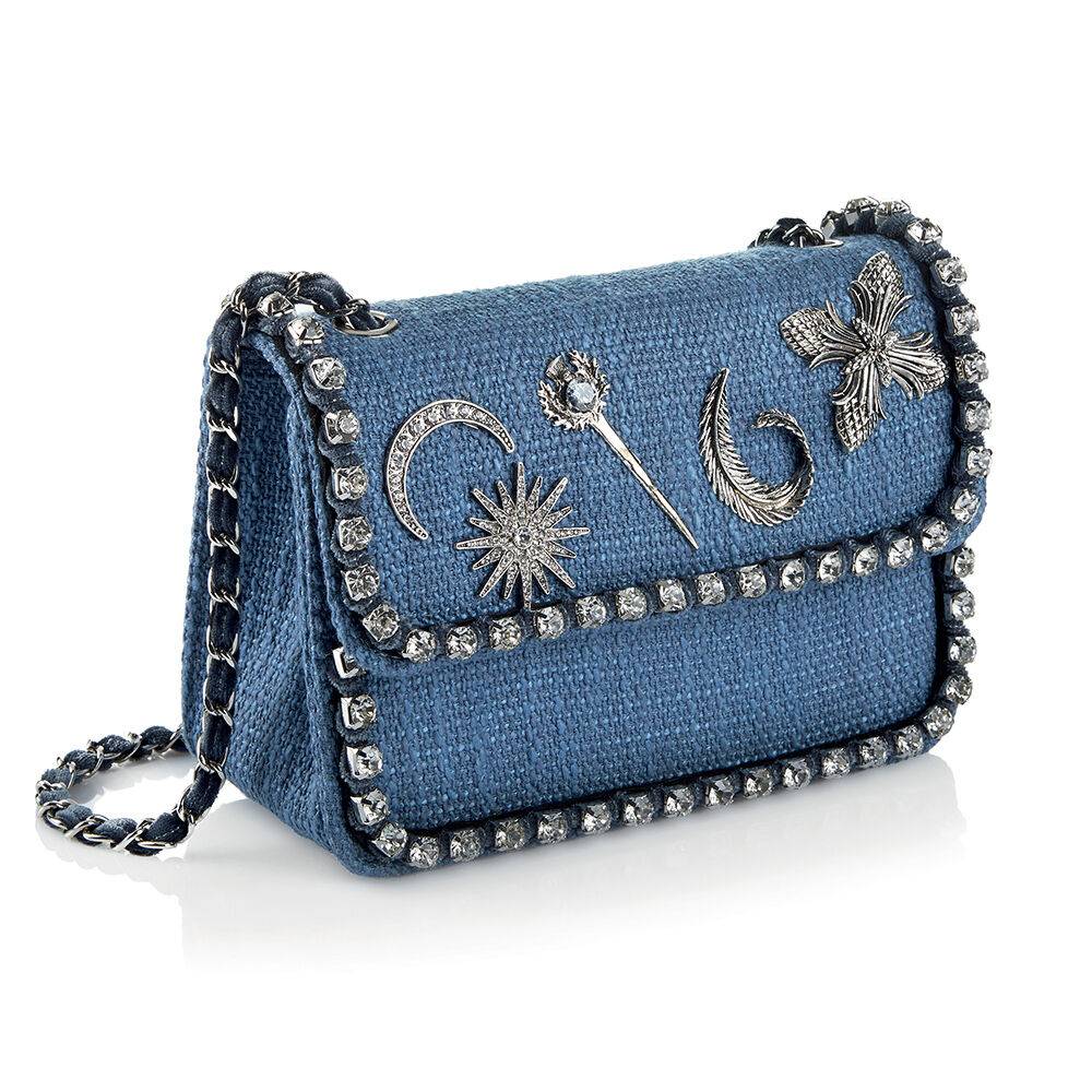 Ottaviani Borsa gioiello tessuto con cristalli e strass