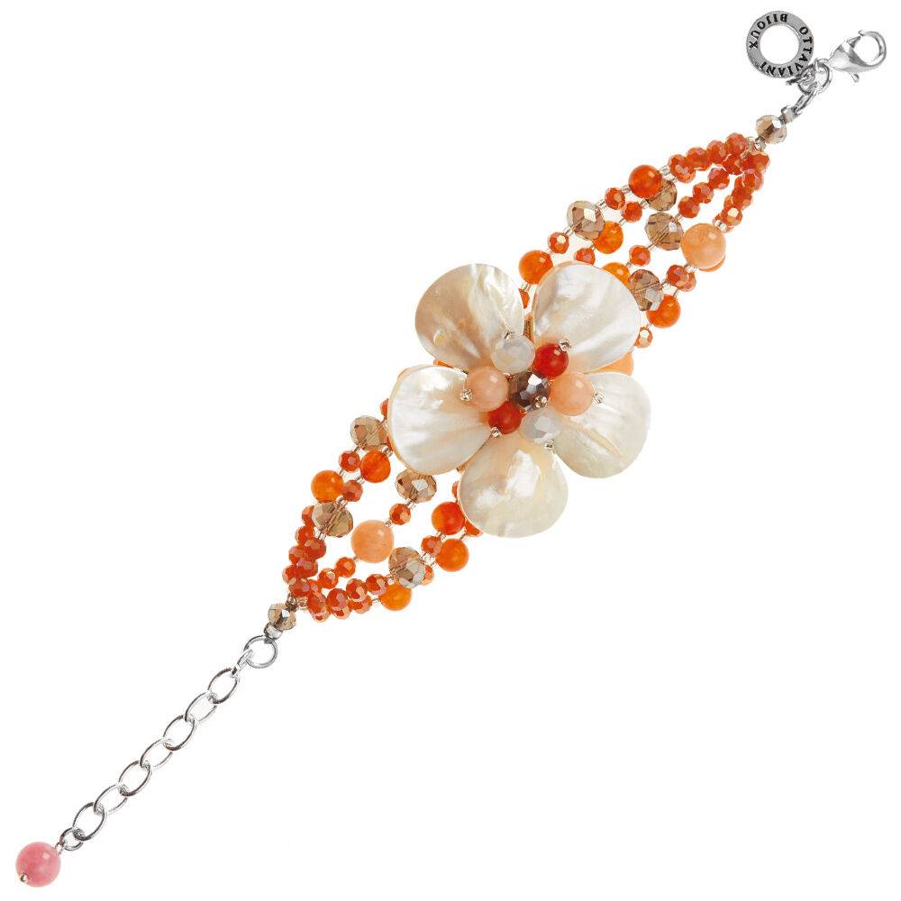 Ottaviani Bracciale con agata, madreperla e cristalli