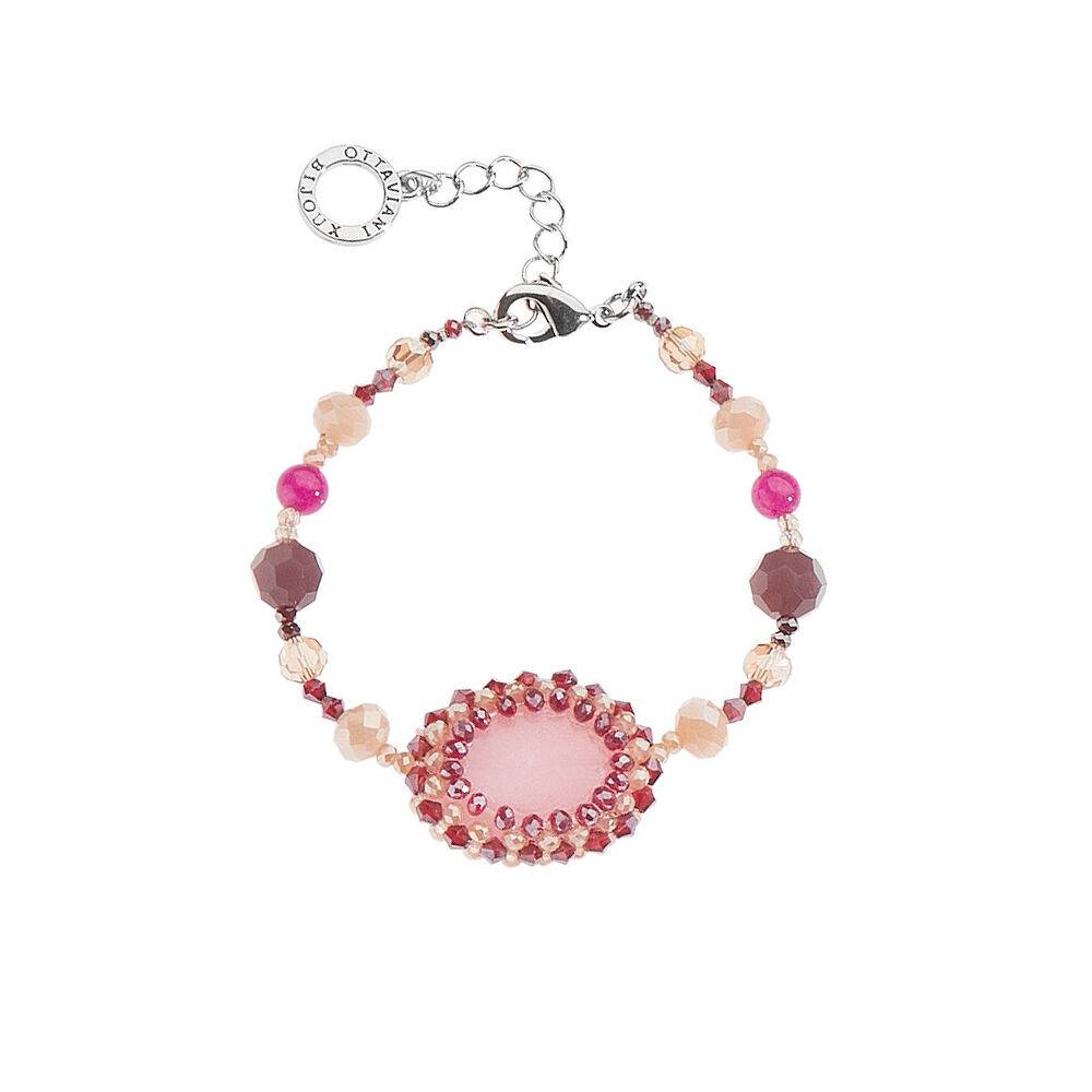 Ottaviani Bracciale con cristalli,perle bijoux e strass