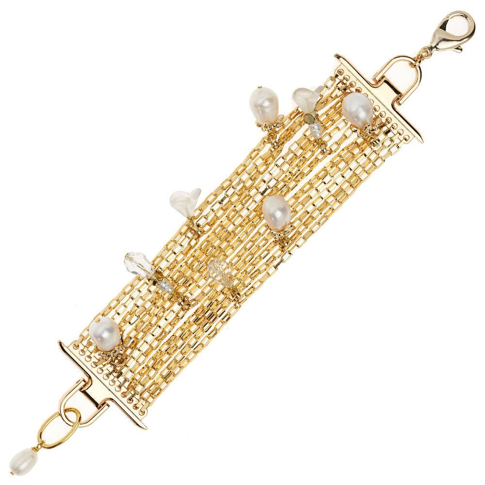 Ottaviani Bracciale con perle bijoux,perle di fiume,fior