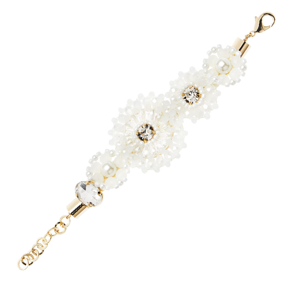 Ottaviani Bracciale con perle bijoux,perline e strass
