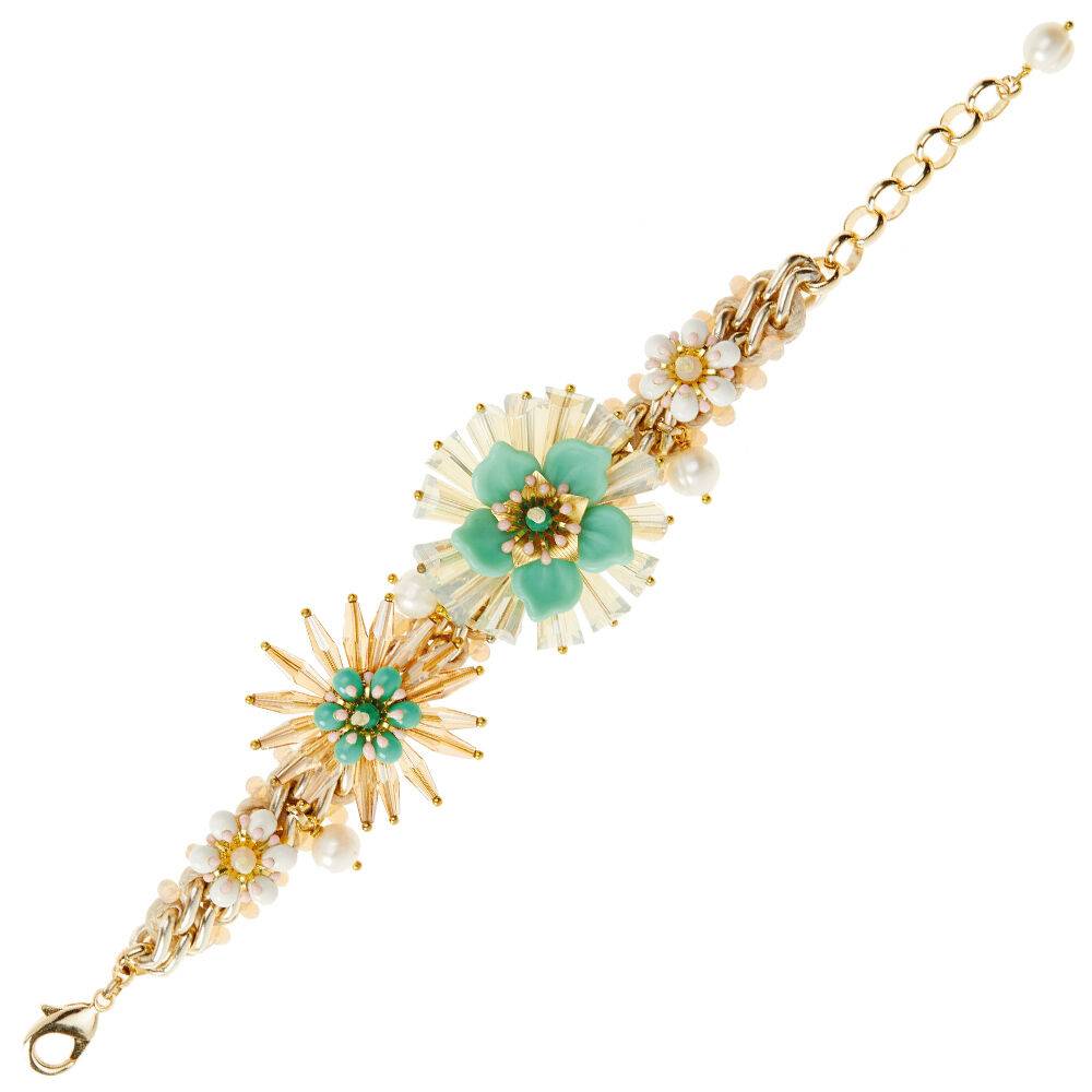 Ottaviani Bracciale con perle bijoux,resine,cristalli,sm