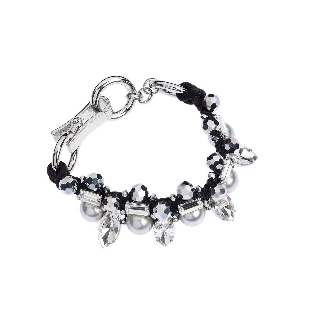 Ottaviani Bracciale con perle di vetro, cristalli e stra