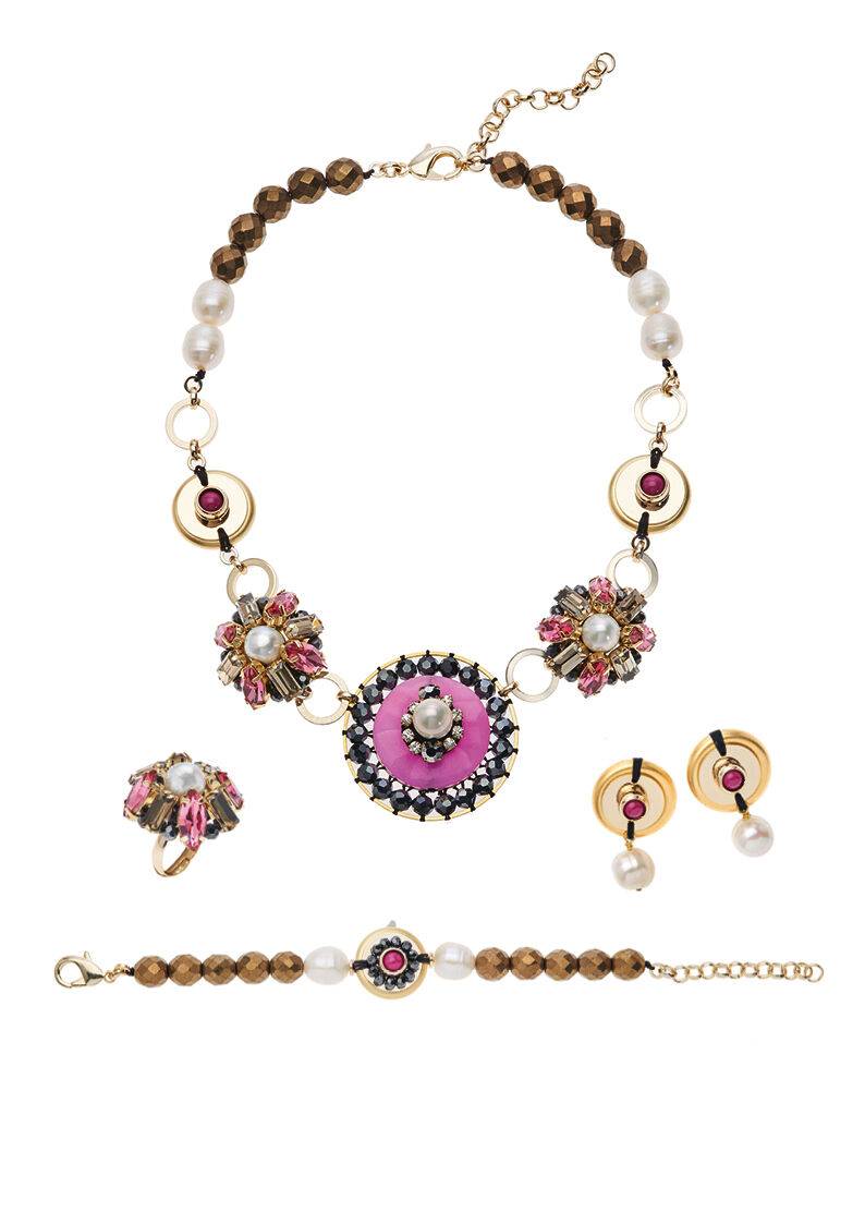 Ottaviani Bracciale Con Perle,giada,cristalli E Strass