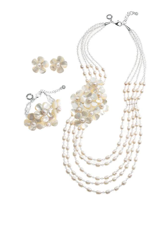 Ottaviani Bracciale Con Perle,madreperla E Cristalli